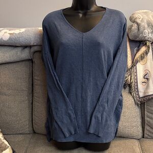 Dreamers by Debut V-Neck Blue Long Sweater size S/M